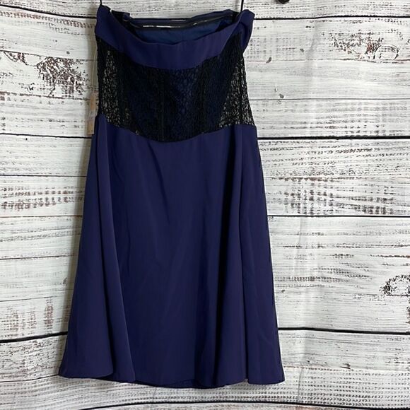 Rachel Rachel Roy guest list mesh strapless bandeau dress African violet - Picture 6 of 12